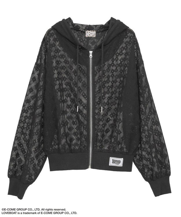Green Parks ■ＬＯＶＥＢＯＡＴ　フラワーメッシュパーカー Black