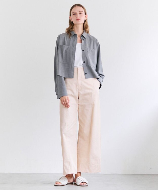 BEIGE， APOPHY / ステッチディテールショートシャツジャケット L.Gray