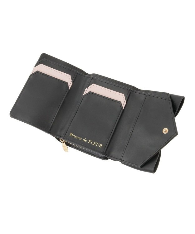 Maison de FLEUR キルティングFリボンウォレット Black