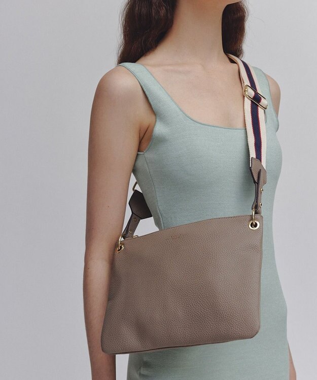 TOPKAPI 【TREASURE TOPKAPI】ストライプベルト・レザー2wayショルダーバッグ グレージュ