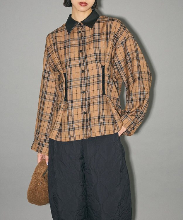 Green Parks ウエストタック２ＷＡＹシャツブルゾン Brown