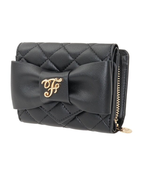 Maison de FLEUR キルティングFリボンウォレット Black