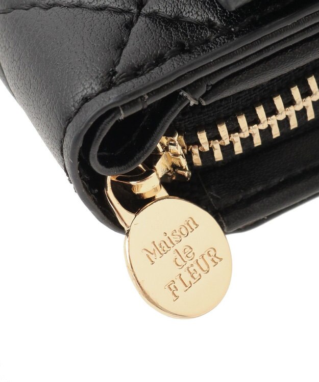 Maison de FLEUR キルティングFリボンウォレット Black