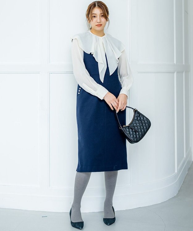 組曲 L シフォンツイルラッフル ブラウス アイボリー系