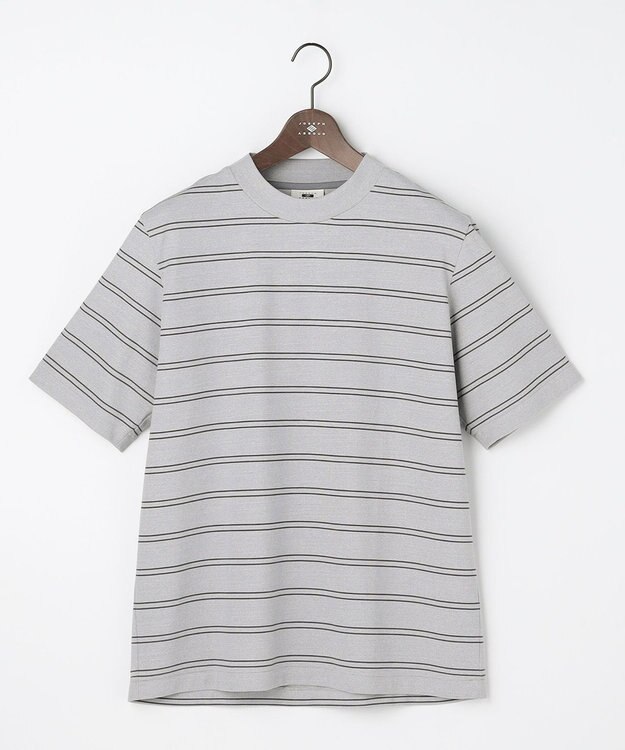 JOSEPH ABBOUD 【エコ素材和紙使用・日本素材を日本縫製 ・軽量・通気性】和紙フライスボーダーＴシャツ ライトグレー系2