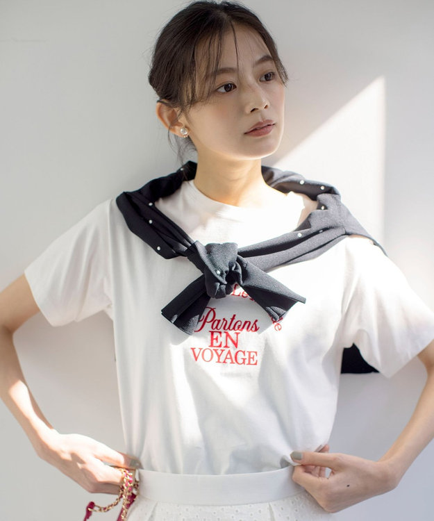 組曲 フロッキーロゴＴシャツ アイボリー系