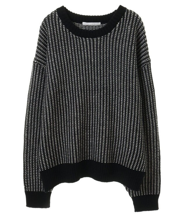 Green Parks ・ＥＬＥＮＣＡＲＥ　ＤＵＥ　タック編バイカラーニット Black