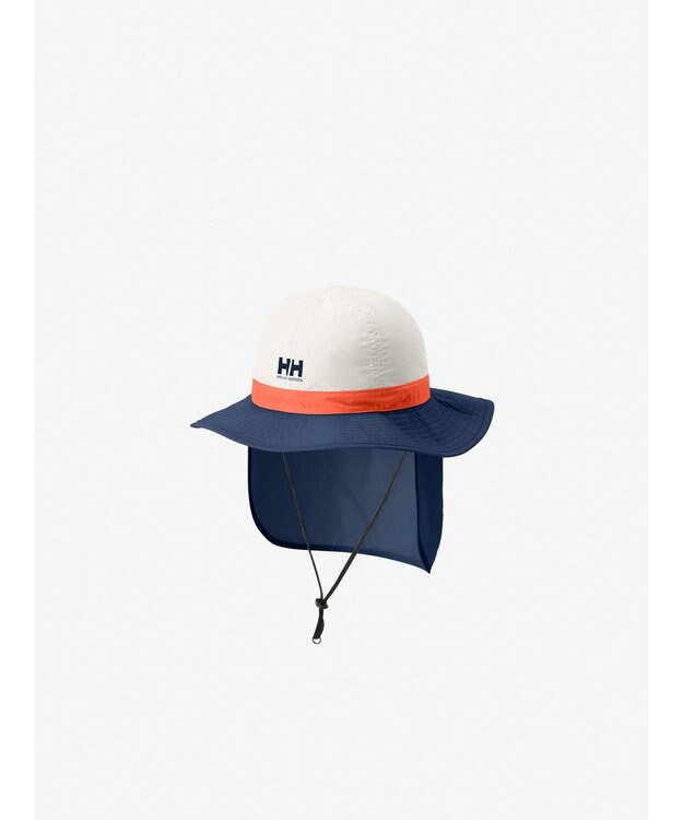 HELLY HANSEN 【キッズ・はっ水・UVカット・記名ラベル付】プレイハット アイボリー×オーシャンネイビー