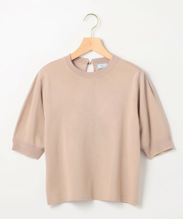 組曲 【先行予約】シアー ニット５分袖 プルオーバー ベージュ系