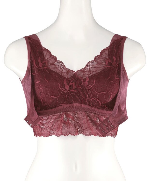 San-ai Resort（三愛水着楽園） 毎日らくちん 楽しくバストケアもちもちナイトブラ【ナイト＆ディブラ】フロントホックあり 【northerly】 バーガンディ