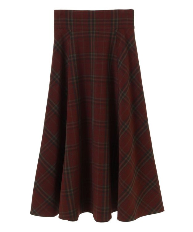 earth music&ecology バックレースアップチェックスカート Bordeaux
