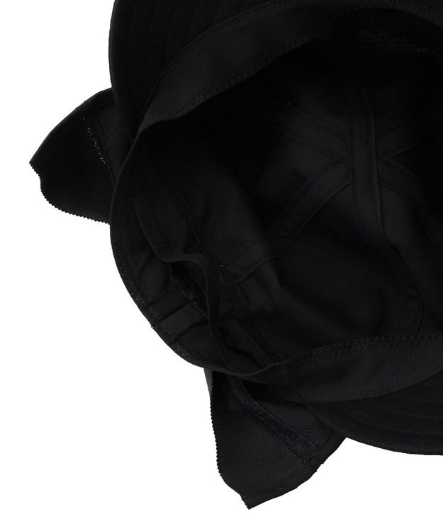 MOONBAT 【遮光100％/遮熱/UV】HIROKO KOSHINO(ヒロコ コシノ)遮光 リボンジョッキー 帽子 ゆったりMサイズ 手洗い可能/サイズ調整可能 ブラック