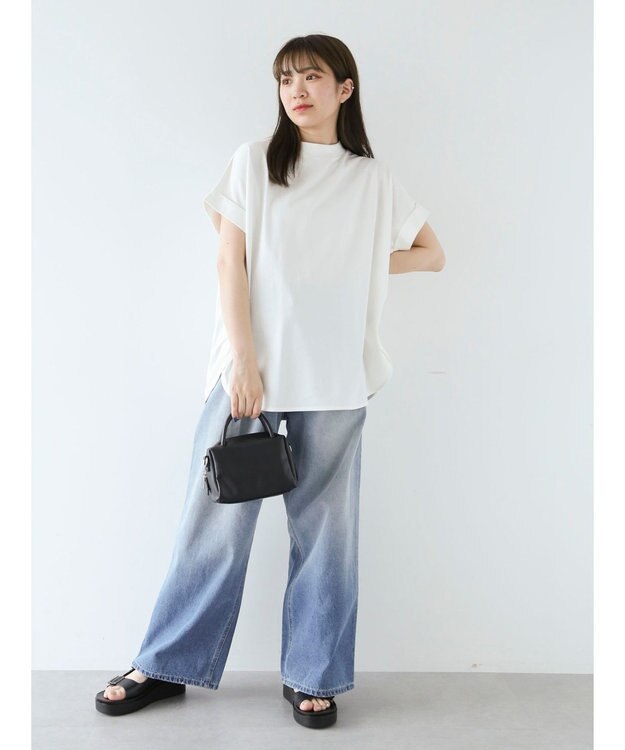 Green Parks 汗染み防止プチハイネックプルオーバー Off White