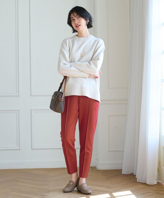 ANY any HEAT テーパードパンツ テラコッタ