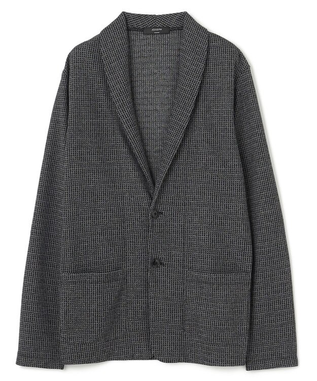 JOSEPH HOMME 新素材【洗える/清涼感】メランジクロスジャージー　カットソージャケット ブラック系