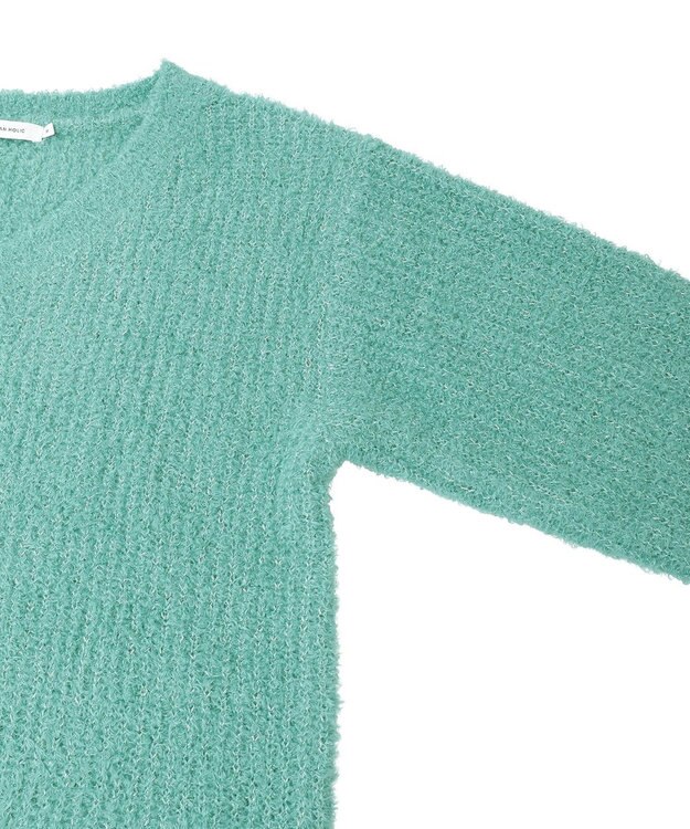 AMERICAN HOLIC ミニシャギーラメニットプルオーバー Green