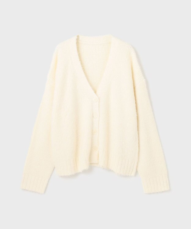 GRACE CONTINENTAL フェザールーズニットカーディガン ホワイト