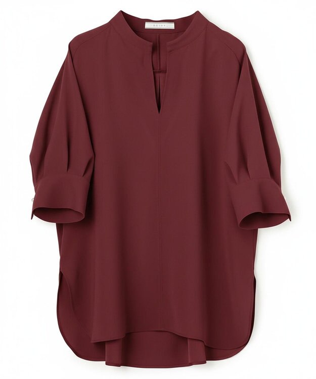 BEIGE， FLEUR / バックサテン プルオーバーブラウス Bordeaux