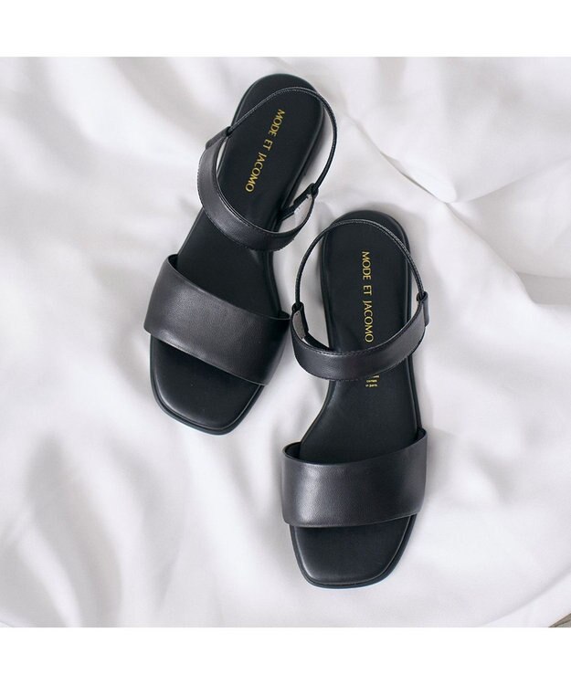 MODE ET JACOMO <MODE ET JACOMO>シンプルフラットストラップサンダル ブラック