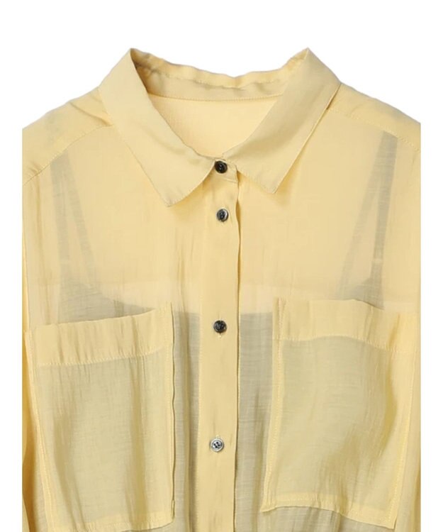 YECCA VECCA 【2点SET】シアーシャツ×Aラインキャミワンピース Yellow
