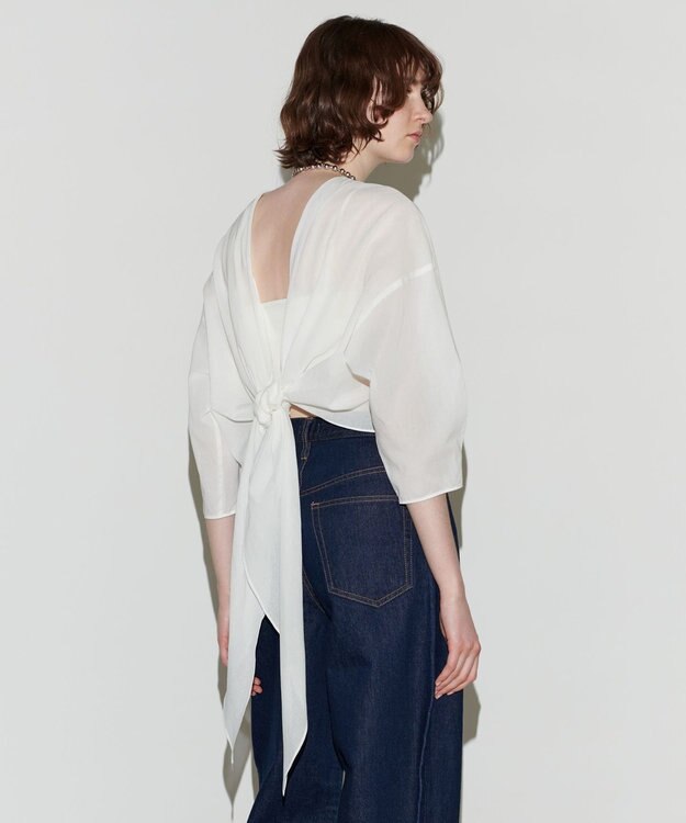 NAVE 【Nave 　洗える】マルチウェイシアーブラウス ホワイト系