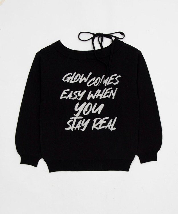 WEGO 2WAYショルダーリボンニット ブラック