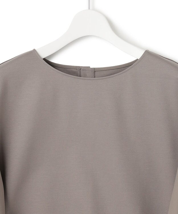 23区 【洗える】コットンツイルジャージー フレアスリーブ カットソー ダークブラウン系