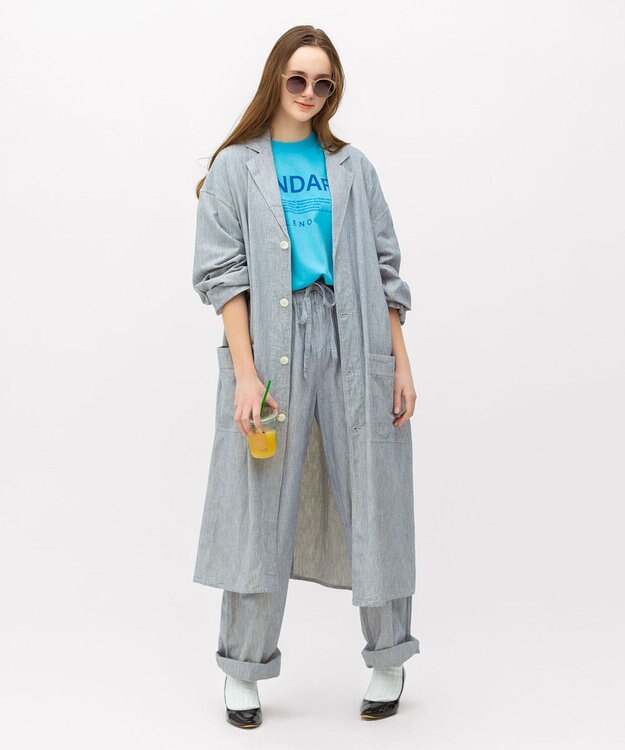 LENO LIGHT HICKORY ATERIER COAT《UNISEX》/ ヒッコリーアトリエコート WHITE STRIPE