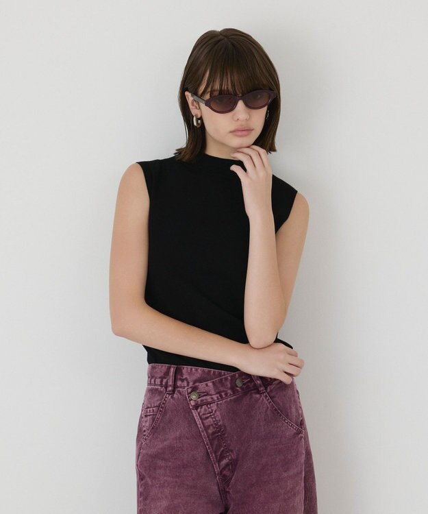 GRACE CONTINENTAL ハイネックニットトップ ブラック