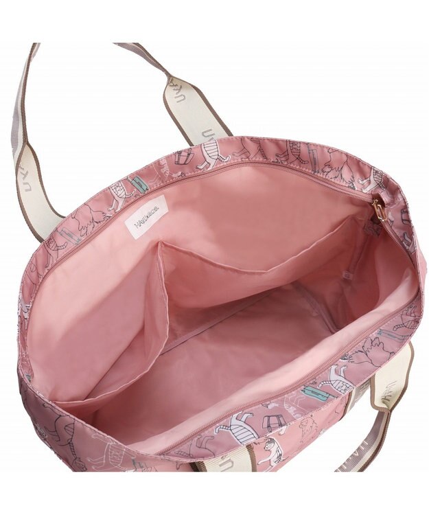 ACE BAGS & LUGGAGE HAyU × ace.  フォールディング 折り畳みトートバッグ 猫柄 30L 17862 ピンク柄