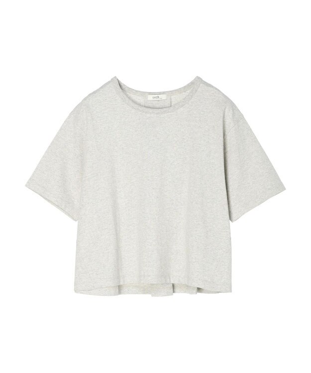 earth music&ecology バックタッククロップドＴ Gray Mixture