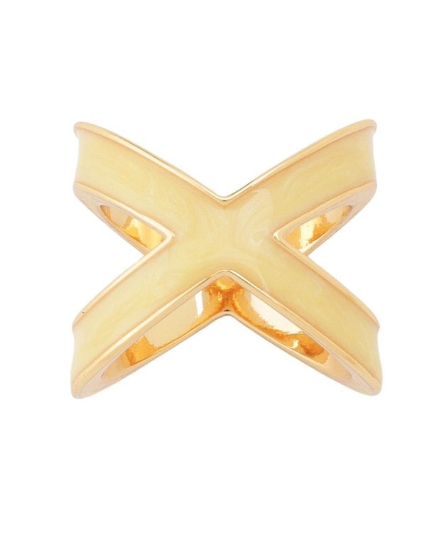 MOONBAT Luna Luce(ルナルーチェ)スカーフリング パール調 Cross Ring お手持ちのスカーフを通すだけ ギフト ライトイエロー