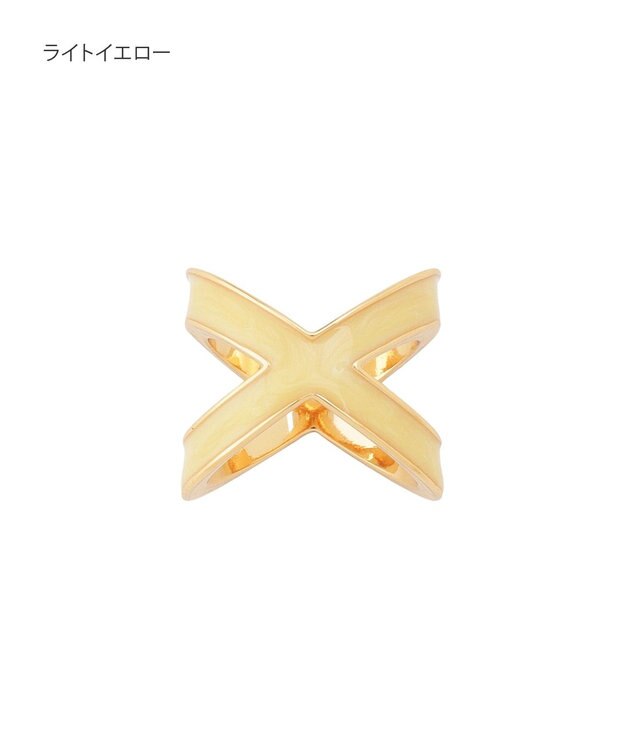 MOONBAT Luna Luce(ルナルーチェ)スカーフリング パール調 Cross Ring お手持ちのスカーフを通すだけ ギフト ライトイエロー