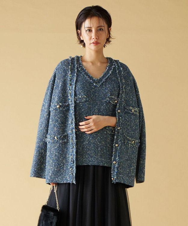 ミックスツイードニット カーディガン / 自由区 | ファッション通販