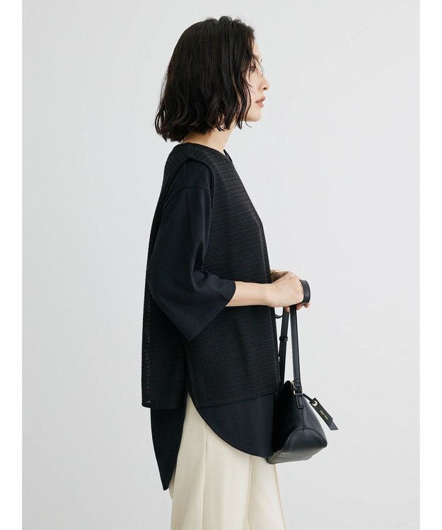 Green Parks ＳＥＴ２点　メッシュベスト＋半袖カットチュニック Black