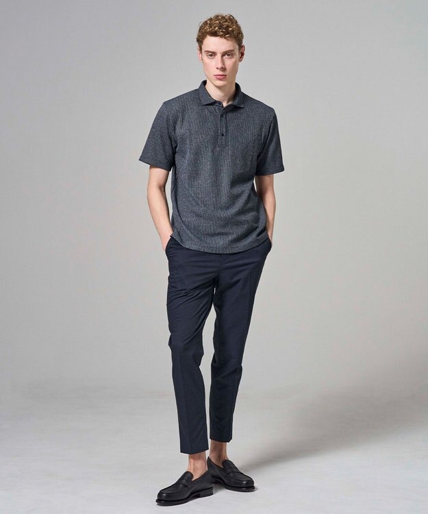 JOSEPH HOMME 【新型】メランジクロスジャージー　ポロシャツ ネイビー系