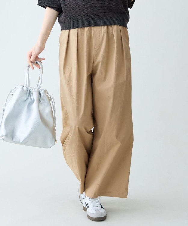 ANY L 撥水ナイロンタックパンツ ベージュ