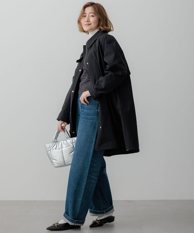 23区 S 【撥水加工/洗える】中綿ベストライナー付き マルチウェイアウター ブラック系