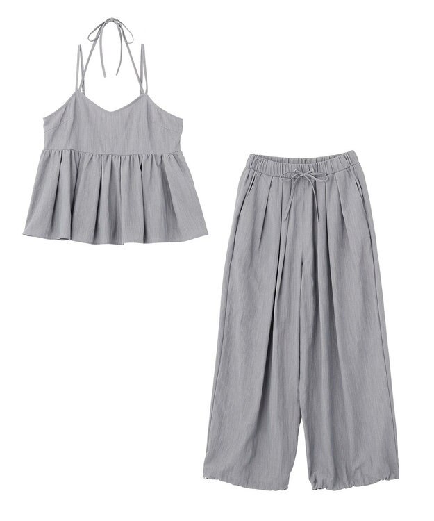 Green Parks ＳＥＴ２点キャミビスチェ＋ワイドパンツ Gray