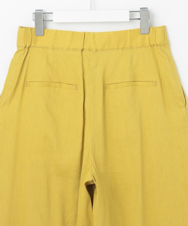 自由区 【セットアップ対応・洗える】リネンビスコースストレッチワイド パンツ ピスタチオ