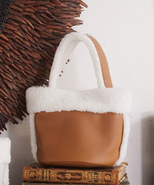 earth music&ecology ムートン風ボアバッグ Brown