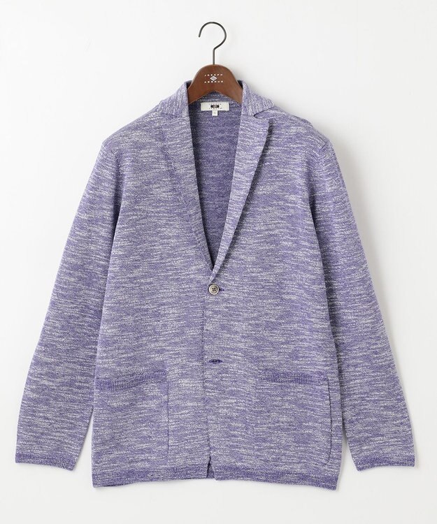 JOSEPH ABBOUD 【清涼感/軽い/洗える】 スラブギマニットジャケット パープル系