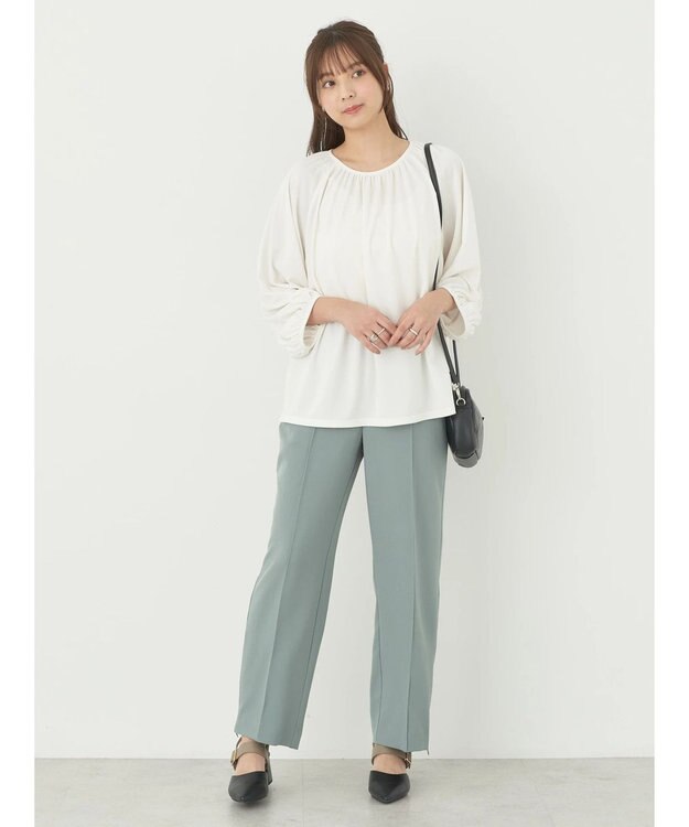 earth music&ecology パフスリーブカットソー Ivory