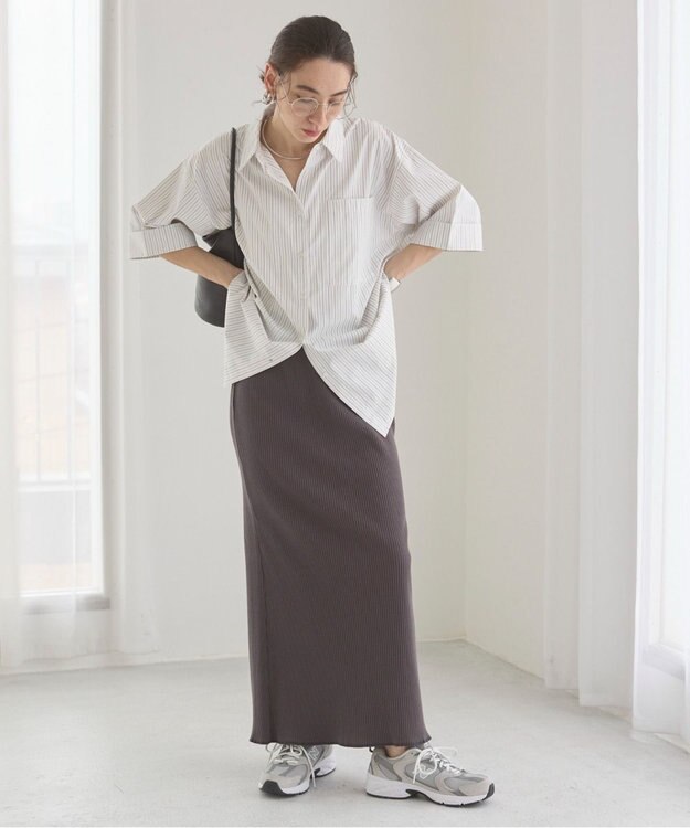 WEGO 【ANGIE VINTAGE】リブマーメイドスカート ブラック中濃色