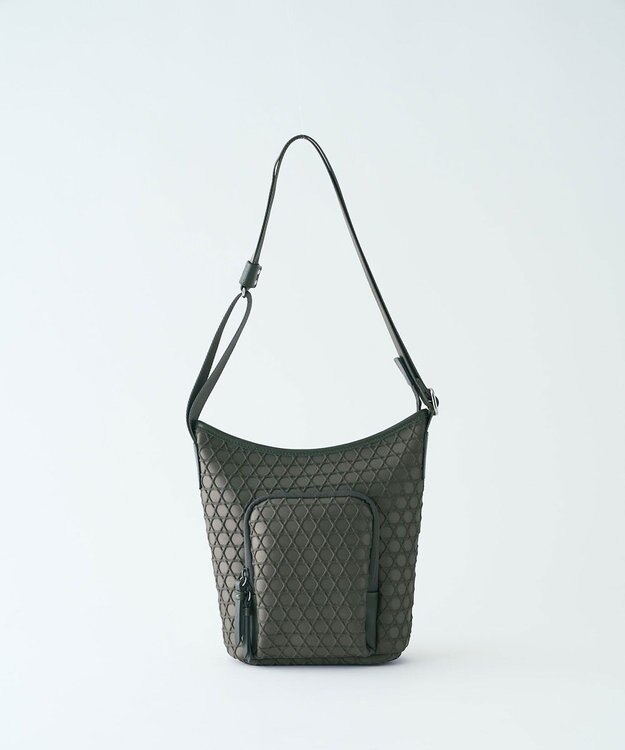 MIYABIYA LAQUOH【撥水加工】篭目柄エンボスボンディング ポケットショルダー モスグリーン