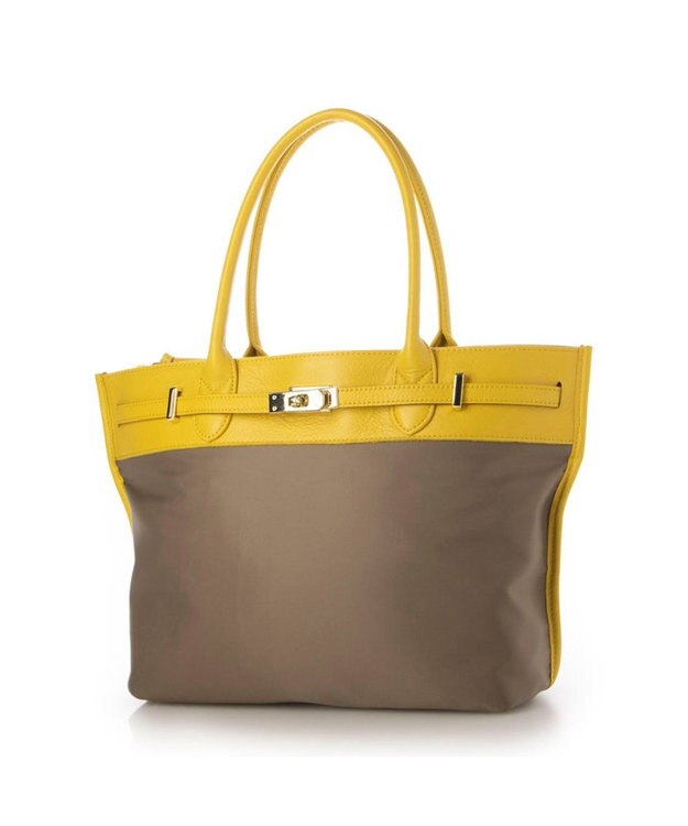 UNBILLION 【テレビ ドラマ着用アイテム】ペルケ perche / ナイロン牛革ヒネリ金具トートバッグ ライトオーク