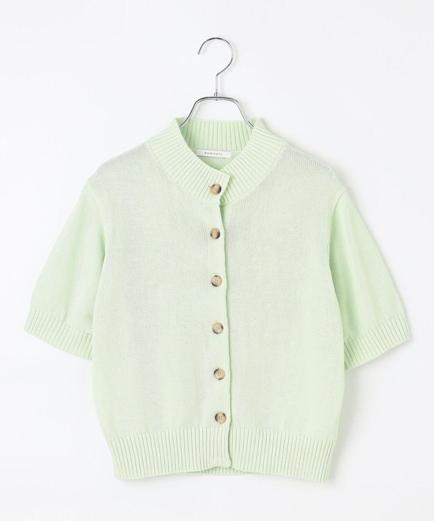 #Newans 〈花乃まりあさんコラボ〉コットンコードカーディガン ライトグリーン