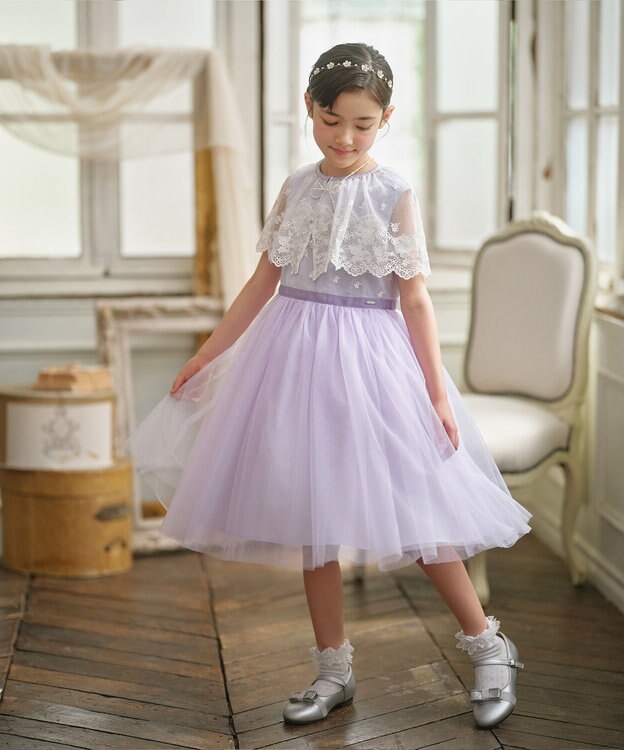 組曲 KIDS 【150-160㎝】ケープセット ドレス ラベンダー