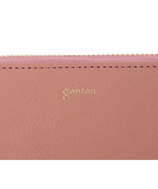 genten 【福財布】アルモニア L字ファスナー長財布 モーブピンク