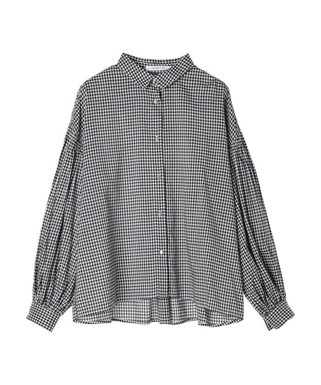 AMERICAN HOLIC ＵＶカット／接触冷感ギャザースリーブブラウス　 Gingham Check